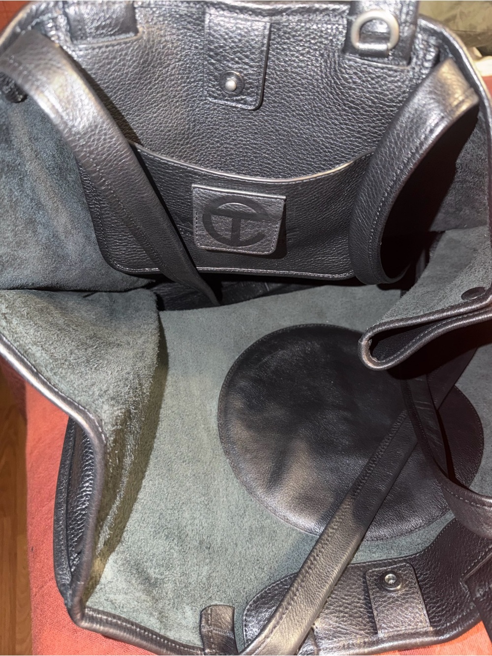 Telfar Black Large Leather Tote - Picture 6 of 16